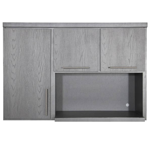 LAPOOH Armoire à Micro-Ondes Gris béton 60x57x207 cm Aggloméré